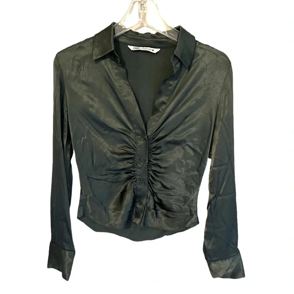 Zara Satin Effect  Blouse - Picture 2 of 3